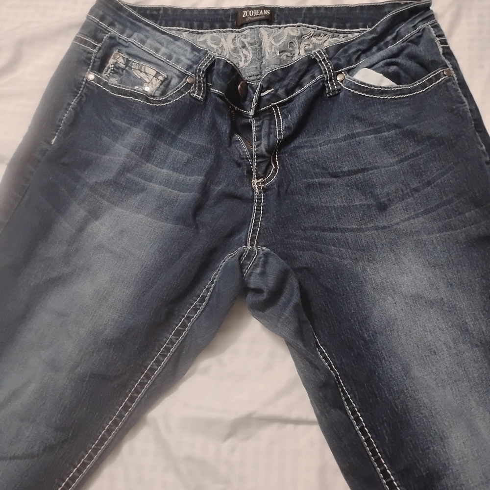 Z.Coe Women's Dark Blue Skinny Jeans with Washed Finish